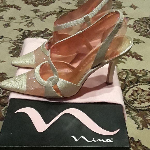 Mina Metallic gold shimmer shoes - Picture 2 of 6